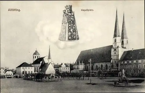 Ak Altötting in Oberbayern, Kapellplatz, Maria mit Kind