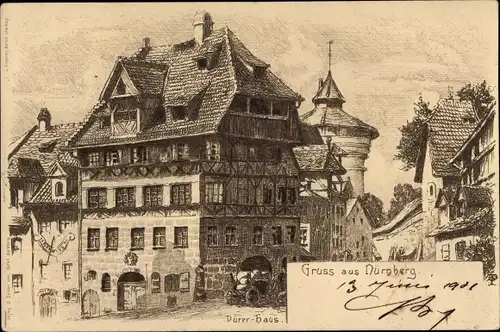 Künstler Ak Nürnberg in Mittelfranken Bayern, Dürer Haus