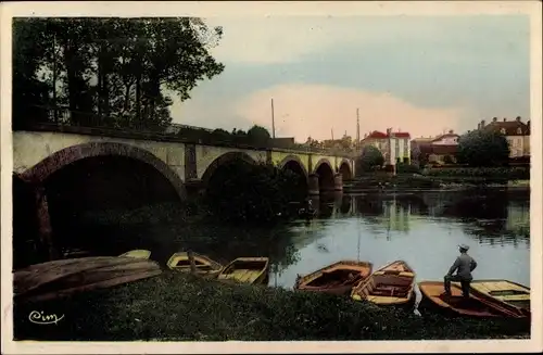 Ak Varreddes Seine et Marne, Le Pont de Germigny