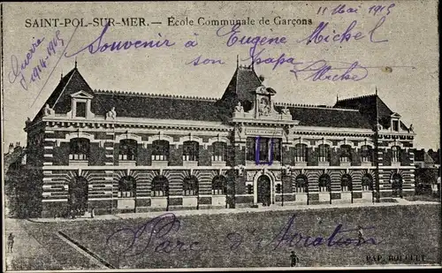 Ak Saint Pol sur Mer Nord, École Communale de Garçons