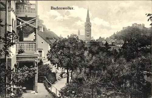 Ak Badenweiler im Schwarzwald, Kirche, Teilansicht