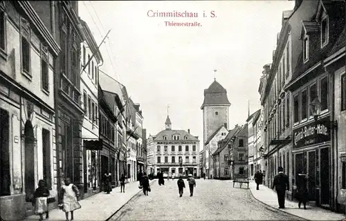 Ak Crimmitschau in Sachsen, Thiemestraße, Central Butter Halle