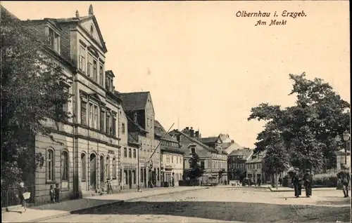 Ak Olbernhau im Erzgebirge, Am Markt