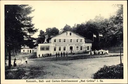 Ak Grüna in Sachsen, Konzert- Ball- und Garten- Etablissement Bad Grüna, Inh. Hermann Streller