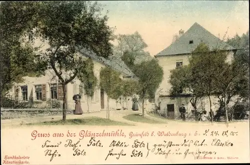 Ak Grünfeld Waldenburg in Sachsen, Glänzelmühle
