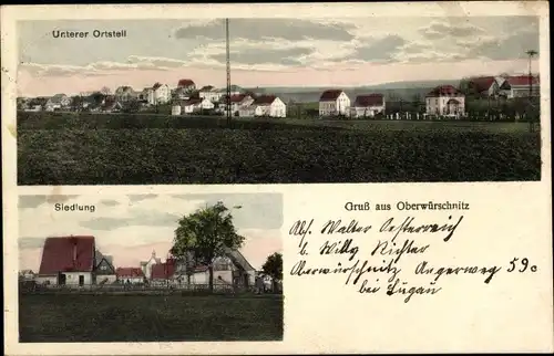 Ak Oberwürschnitz Neuwürschnitz Oelsnitz im Erzgebirge, Unterer Ortsteil, Siedlung