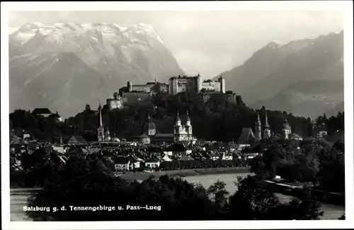 Ak Salzburg in Österreich, Panorama gegen Tennengebirge und Pass Lueg