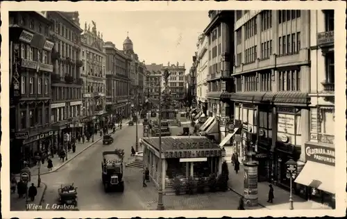 Ak Wien I. Innere Stadt, Graben, Geschäfte, Passanten