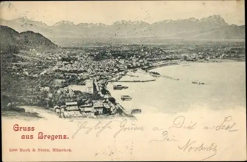 Ak Bregenz am Bodensee Vorarlberg, Totalansicht