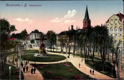 Ak Karlsruhe in Baden, Kaiserplatz
