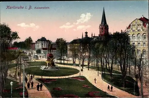 Ak Karlsruhe in Baden, Kaiserplatz