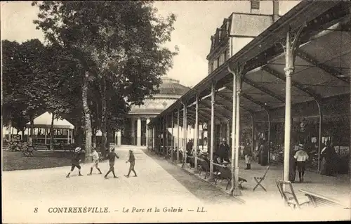 Ak Contrexéville Lothringen Vosges, Le Parc et la Galerie