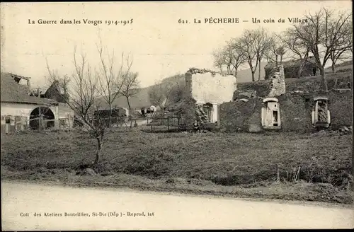 Ak La Pecherie Vosges, Un coin du Village