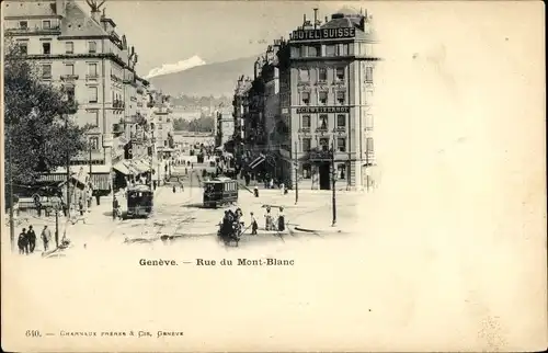 Ak Genève Genf Schweiz, Rue du Mont Blanc