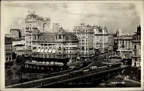 Foto Ak São Paulo Brasilien, Straßenpartie, Panorama