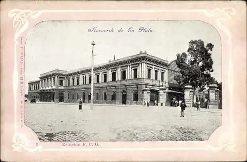 Passepartout Ak La Plata Argentinien, Estacion FCO