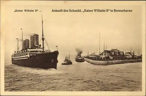 Ak Bremerhaven, Dampfer Kaiser Wilhelm II., Norddeutscher Lloyd Bremen