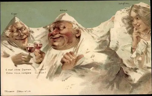 Ak Kanton Bern, Eiger, Mönch, Jungfrau, Berggesichter, F. Killinger 114