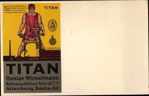 Litho Altenburg in Thüringen, Titan, Gustav Winselmann, Nähmaschinenfabrik