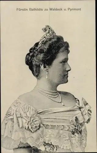 Ak Fürstin Bathildis zu Waldeck und Pyrmont, Portrait