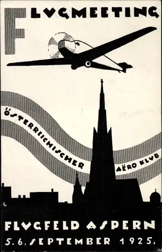 Ak Wien 22. Donaustadt Österreich, Flugmeeting Flugfeld Aspern 1925, Österreichischer Aero Klub