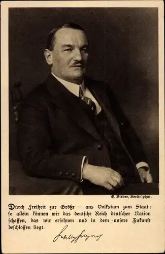 Ak Prof. Dr. Willy Hellpach, Portrait, Reichspräsidentenwahl 1925, DDP