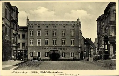 Ak Ziębice Münsterberg Schlesien, Hotel Rautenkranz