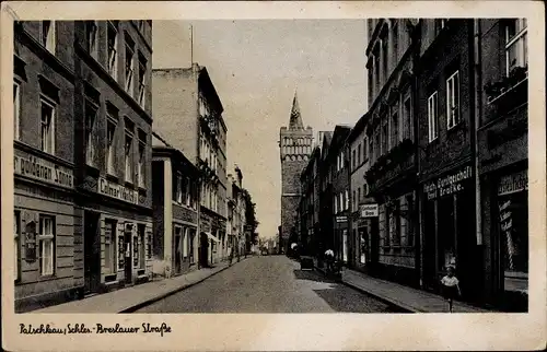 Ak Paczków Patschkau Schlesien, Breslauer Straße, Geschäfte, Gasthaus zur goldenen Sonne