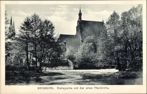 Ak Bydgoszcz Bromberg Westpreußen, Brahepartie, Alte Pfarrkirche