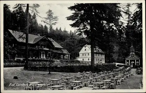 Ak Lądek Zdrój Bad Landeck Schlesien, Waldtempel