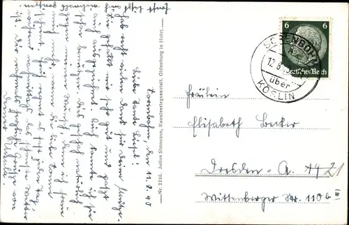 Ak Sarbinowo Ostseebad Sorenbohm Pommern, Straßenpartie