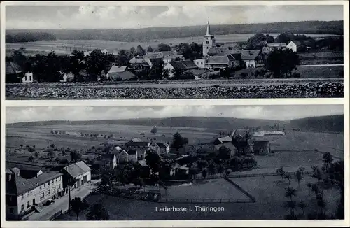 Ak Lederhose in Thüringen, Panorama, Gasthof Lederhose, Inh. Kurt Dölz