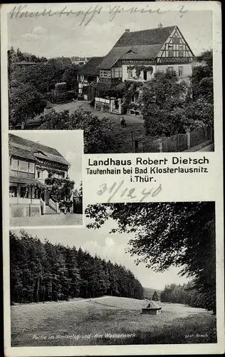 Ak Tautenhain in Thüringen, Landhaus Robert Dietsch, Himmelsgrund, Am Wasserwerk