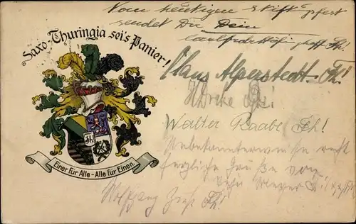 Studentika Ak Saxo Thuringia sei's Panier, Einer für alle, Alle für Einen