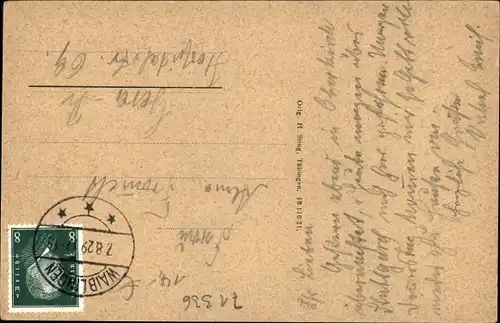 Ak Waiblingen in Württemberg, Partie an der Rems, Volksschule