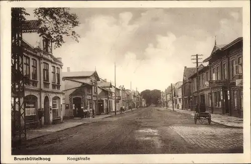 Ak Brunsbüttelkoog Brunsbüttel in Dithmarschen, Koogstraße