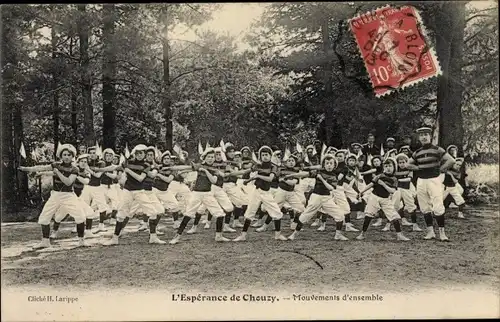 Ak Chouzy sur Cisse Loir et Cher, Espérance de Chouzy, Mouvements d´Ensemble, Gymnastique