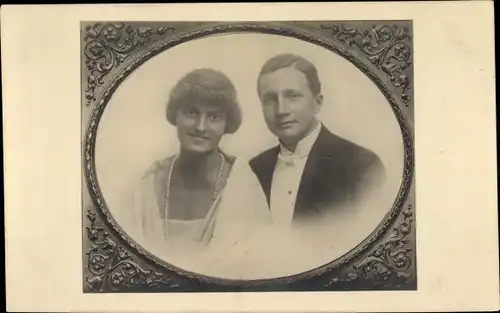 Passepartout Foto Ak Erzherzog Josef Franz von Österreich, Prinzessin Anna Monika Pia von Sachsen