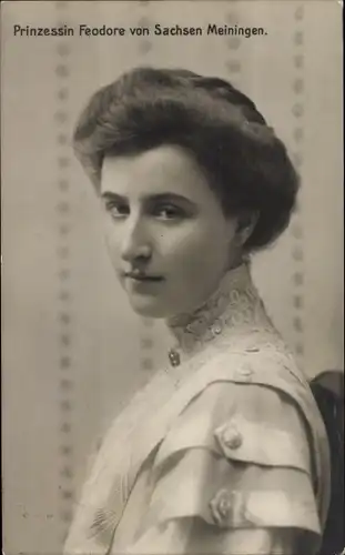 Ak Prinzessin Feodore von Sachsen Meiningen, Portrait