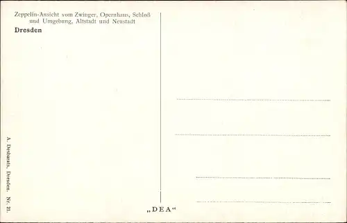 Künstler Ak Michalsky, Dresden Zentrum Altstadt, Zeppelinansicht vom Zwinger, Opernhaus, Schloss