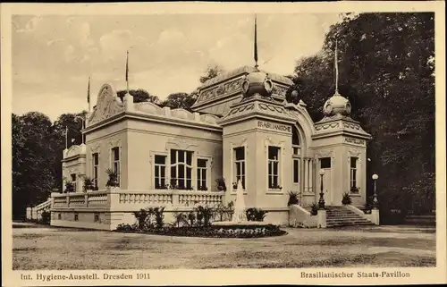 Ak Dresden, Int. Hygiene Ausstellung 1911, Brasilianischer Staatspavillon
