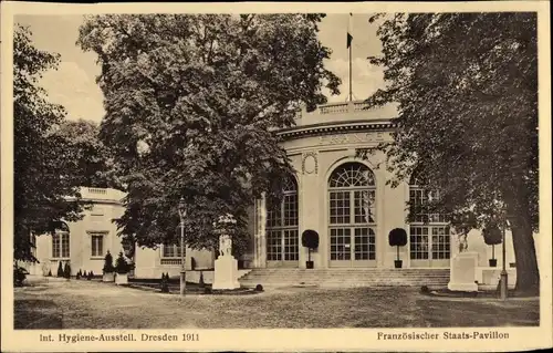 Ak Dresden, Int. Hygiene Ausstellung 1911, Französischer Staats Pavillon