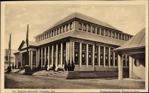 Ak Dresden, Hygiene Ausstellung 1911, Staats Pavillon