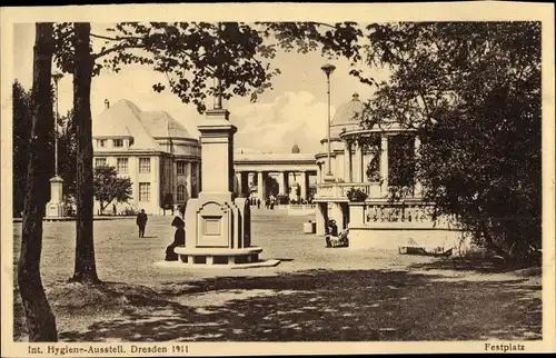 Ak Dresden, Int. Hygiene-Ausstellung Dresden 1911, Festplatz