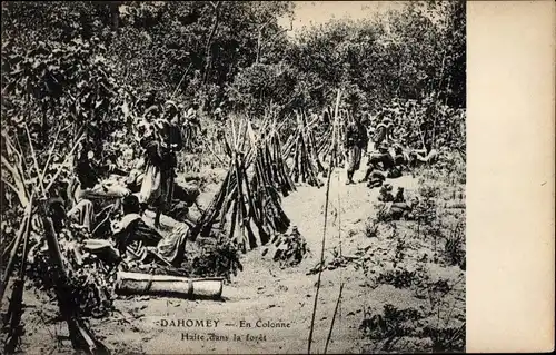 Ak Dahomey Benin, In Column, Halt im Wald