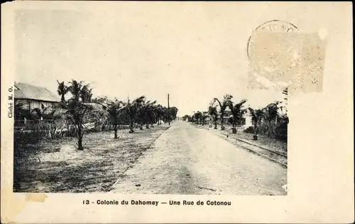 Ak Cotonou Dahomey Benin, eine Straße