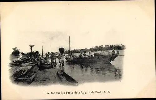 Ak Porto Novo Dahomey Benin, ein Blick auf die Ufer der Lagune