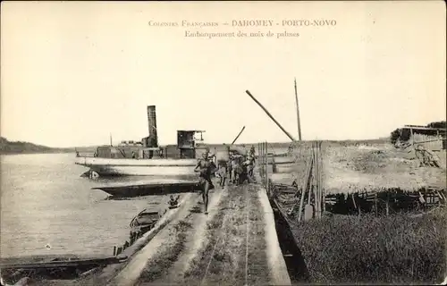 Ak Porto Novo Dahomey Benin, Einschiffung von Palmnüssen