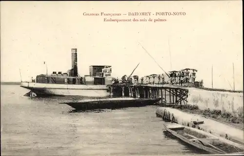 Ak Porto Novo Dahomey Benin, Einschiffung von Palmnüssen