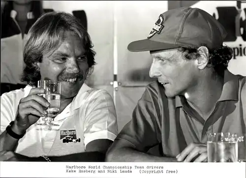 Foto Die Fahrer des Marlboro World Championship Teams, Keke Rosberg und Niki Lauda